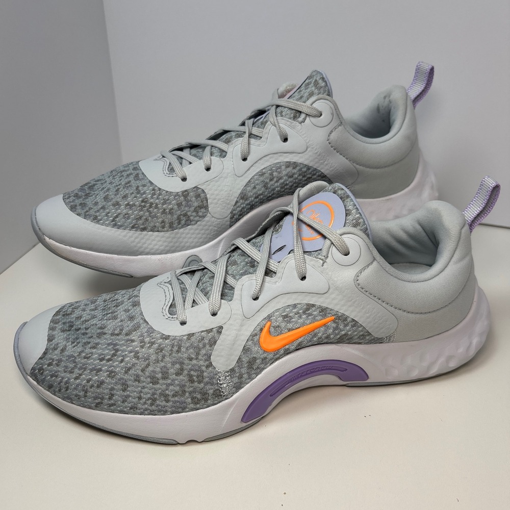 Nike Renew In-Season TR 12 Womens 8 Grey Leopard Print Training Shoes DA1349-001